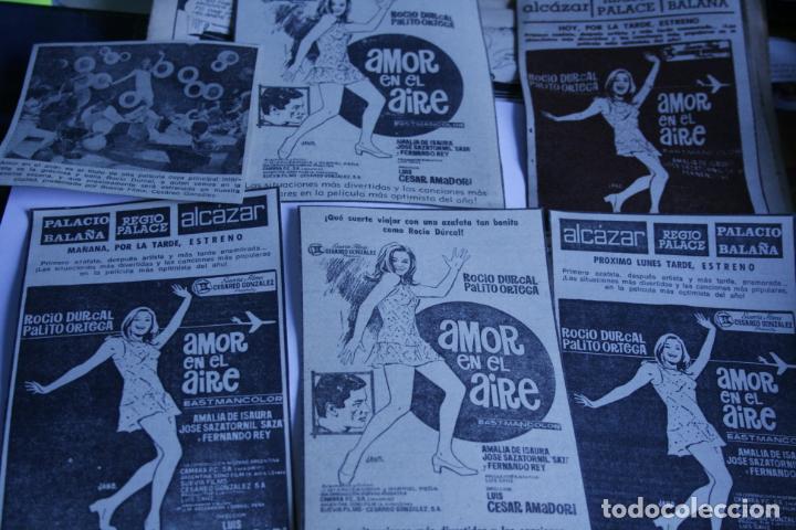 Coleccionismo de Revistas y Peri&oacute;dicos: 6 RECORTES DIFERENTES  PUBLICIDAD PERIODICOS AMOR EN EL AIRE ROCIO DURCAL  ORIGINALES