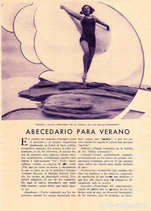 Coleccionismo de revistas y peri&oacute;dicos: Abecedario para el verano / Hilda Toledano -1933