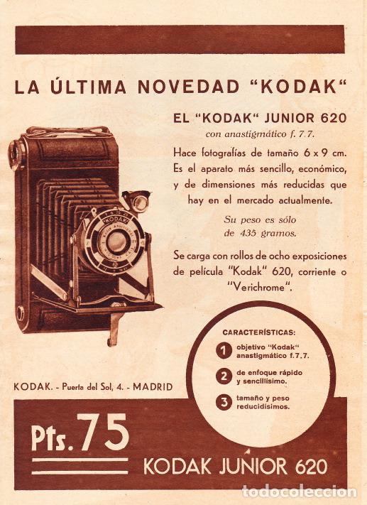 Coleccionismo de revistas y peri&oacute;dicos: * FOTOGRAF&Iacute;A * C&aacute;mara Kodak Junior 620 - 1933