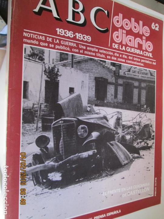Coleccionismo de Revistas y Peri&oacute;dicos: ABC DOBLE DIARIO DE LA GUERRA CIVIL - 1936-1939 N&ordm; 62  EDITORIAL PRENSA ESPA&Ntilde;OLA