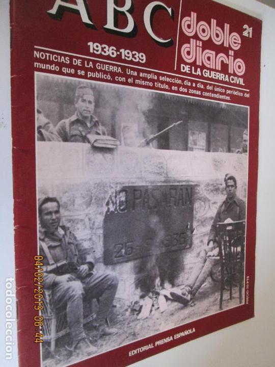 Coleccionismo de Revistas y Peri&oacute;dicos: ABC DOBLE DIARIO DE LA GUERRA CIVIL - 1936-1939 N&ordm; 21 EDITORIAL PRENSA ESPA&Ntilde;OLA