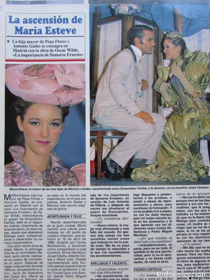 Coleccionismo de Revistas y Peri&oacute;dicos: RECORTE REVISTA SEMANA N&ordm; 2902 1995 MARIA ESTEVE Y JESUS VAZQUEZ