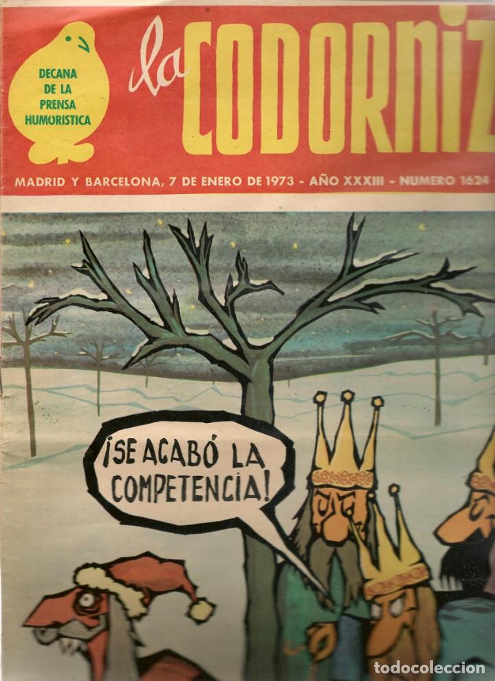 Coleccionismo de Revistas y Peri&oacute;dicos: LA CODORNIZ. N&ordm; 1624. 7 ENERO 1973.  (ST/MG)