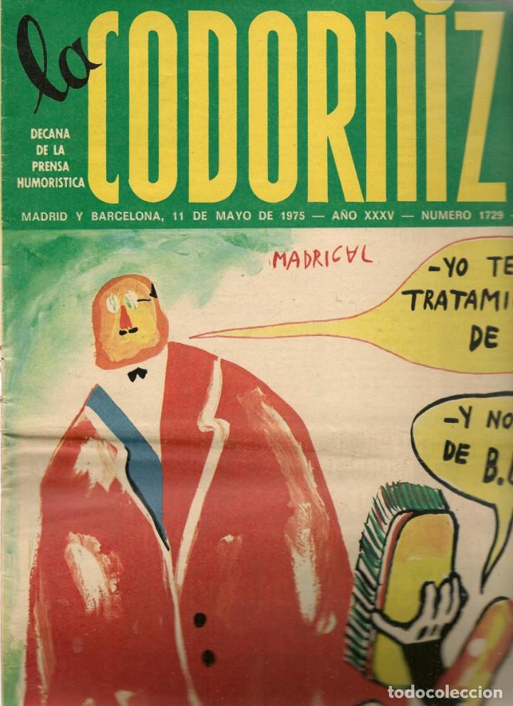 Coleccionismo de Revistas y Peri&oacute;dicos: LA CODORNIZ. N&ordm; 1729. 11 MAYO  1975. (B/A48)