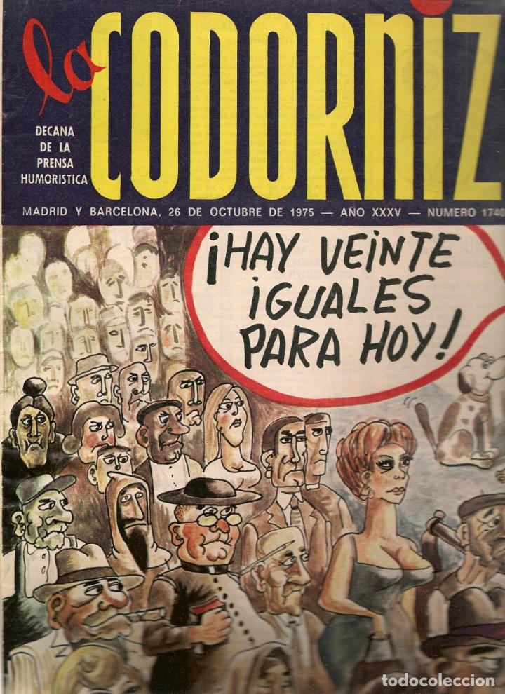 Coleccionismo de Revistas y Peri&oacute;dicos: LA CODORNIZ. N&ordm; 1740. 26 OCTUBRE 1975. (B/A48)