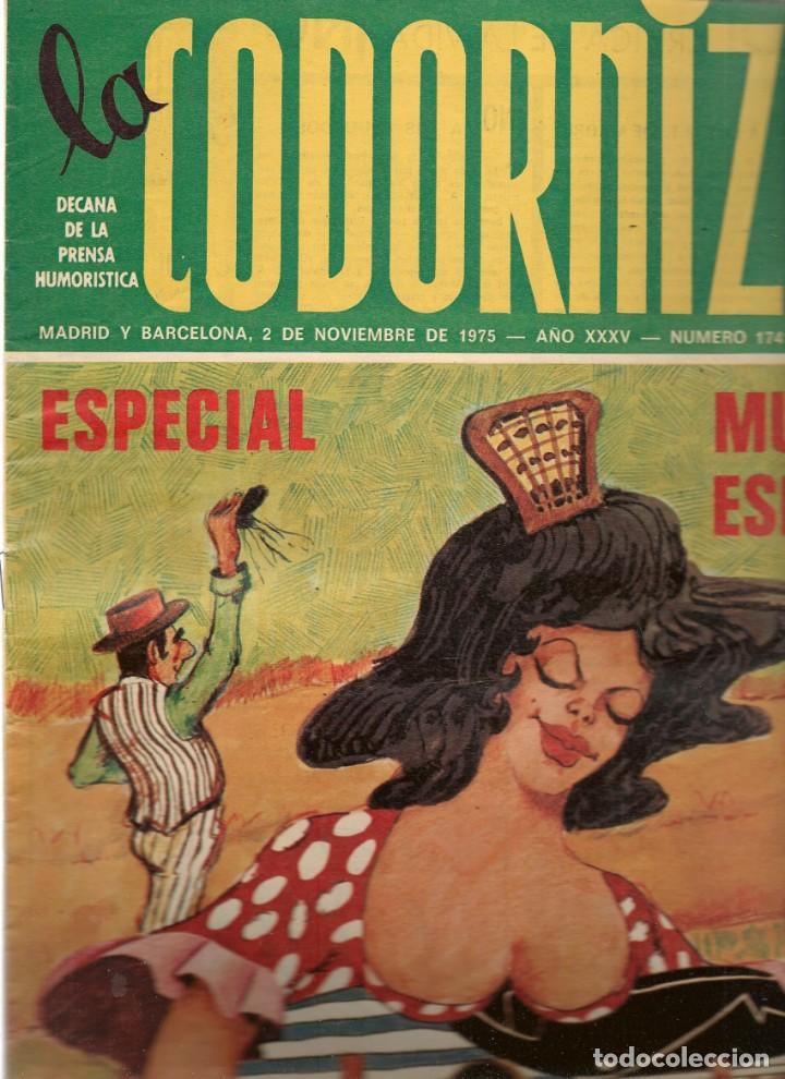 Coleccionismo de Revistas y Peri&oacute;dicos: LA CODORNIZ. N&ordm; 1741. ESPECIAL MUJER ESPA&Ntilde;OLA. 2 NOVIEMBRE 1975. (B/A48)