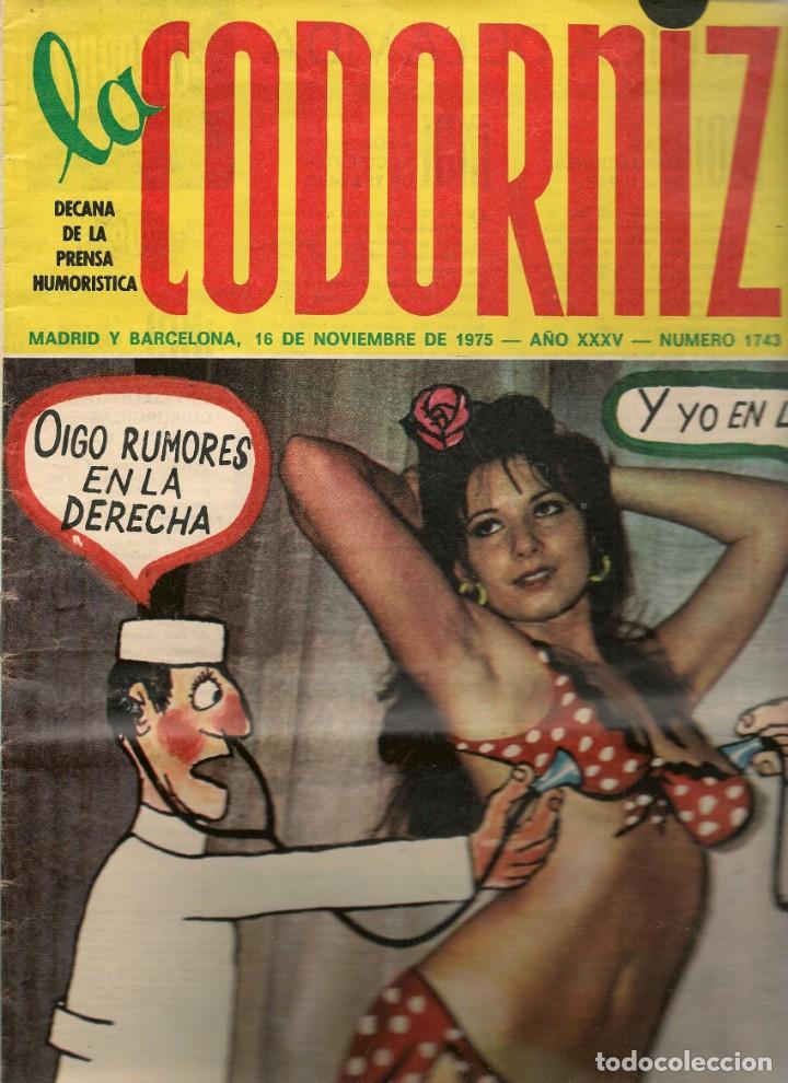 Coleccionismo de Revistas y Peri&oacute;dicos: LA CODORNIZ. N&ordm; 1743. ESPECIAL PAIS ENFERMO. 16 NOVIEMBRE 1975. (B/A48)