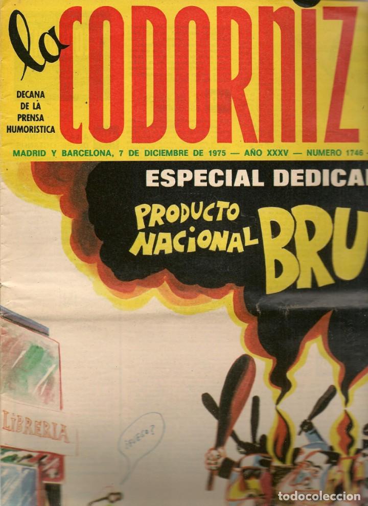 Coleccionismo de Revistas y Peri&oacute;dicos: LA CODORNIZ. N&ordm; 1746. ESPECIAL DEDICADO AL PRODUCTO NACIONAL BRUTO. 7 DICIEMBRE 1975. (B/A48)