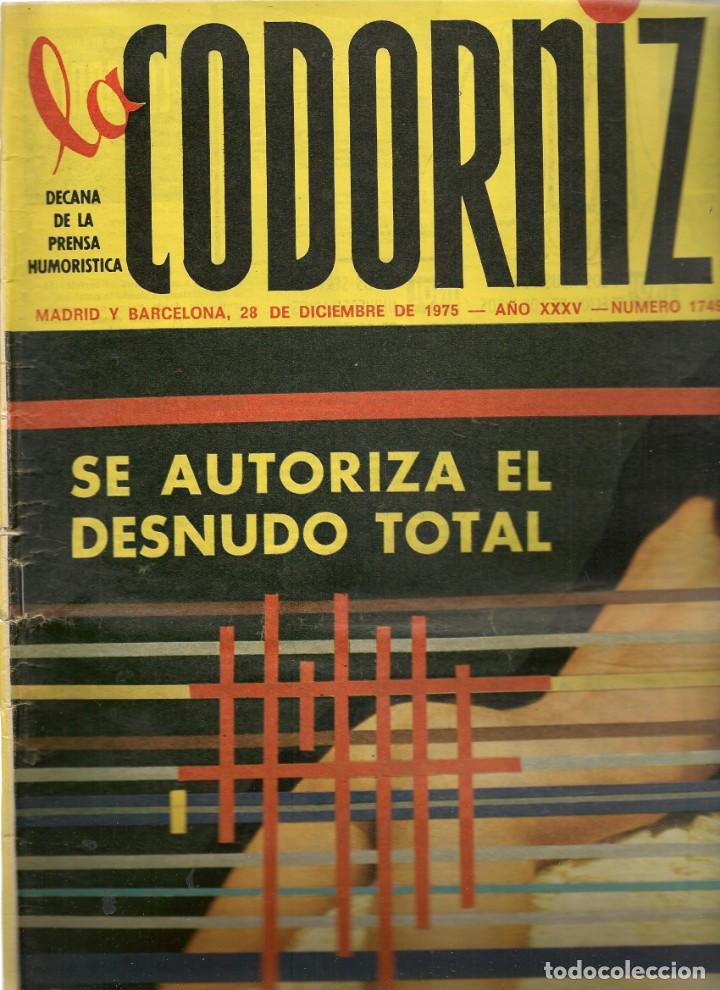 Coleccionismo de Revistas y Peri&oacute;dicos: LA CODORNIZ. N&ordm; 1749. ESPECIAL INOCENTADAS. 28 DICIEMBRE 1975. (B/A48)