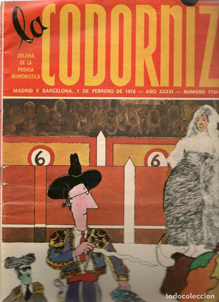 Coleccionismo de Revistas y Peri&oacute;dicos: LA CODORNIZ. N&ordm; 1754. 1 FEBRERO 1976. (B/A48)