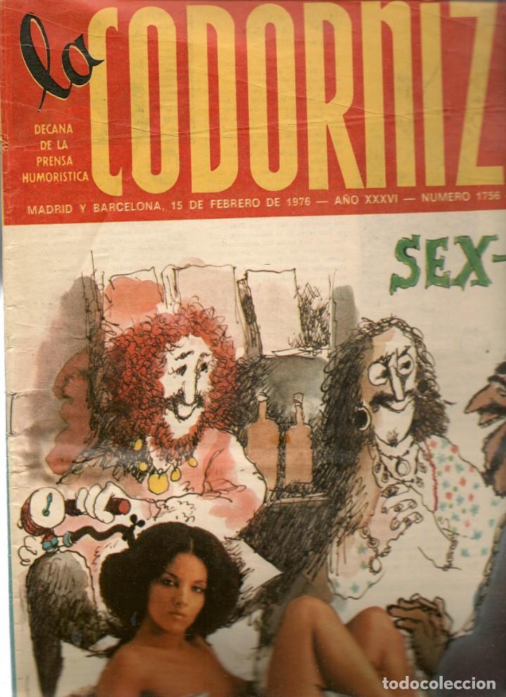Coleccionismo de Revistas y Peri&oacute;dicos: LA CODORNIZ. N&ordm; 1756. 15 FEBRERO 1976. (B/A48)