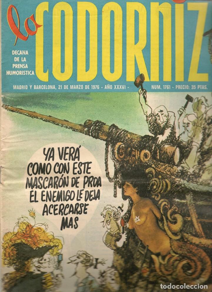 Coleccionismo de Revistas y Peri&oacute;dicos: LA CODORNIZ. N&ordm; 1761. 21 MARZO 1976. (B/A48)