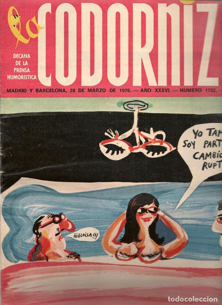 Coleccionismo de Revistas y Peri&oacute;dicos: LA CODORNIZ. N&ordm; 1762. 28 MARZO 1976. (B/A48)