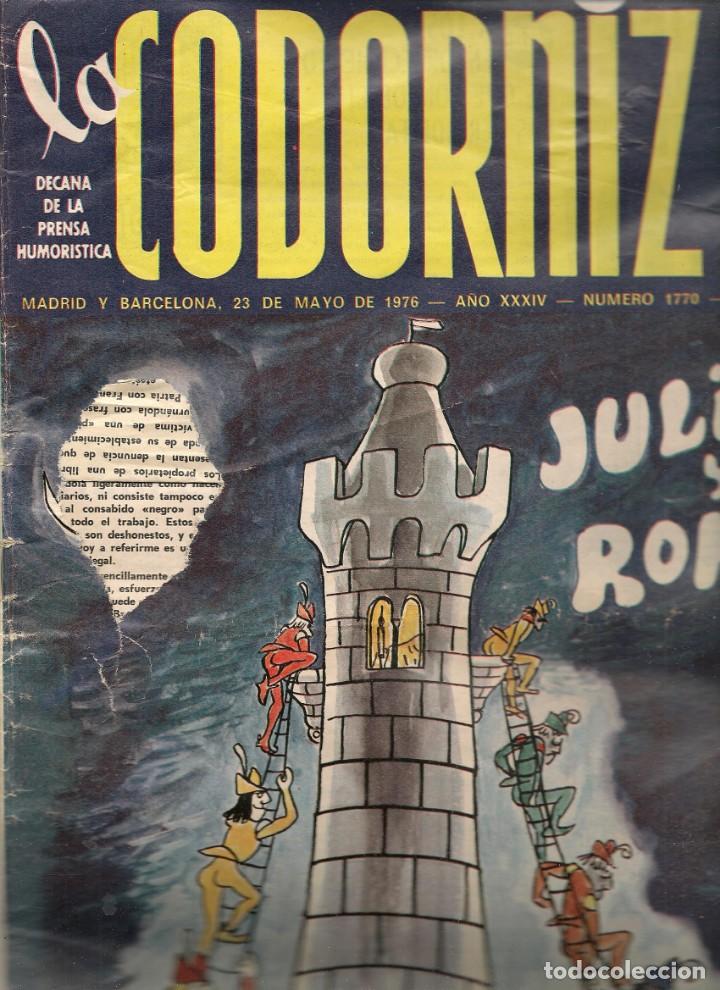Coleccionismo de Revistas y Peri&oacute;dicos: LA CODORNIZ. N&ordm; 1770. 23 MAYO 1976. (B/A48)