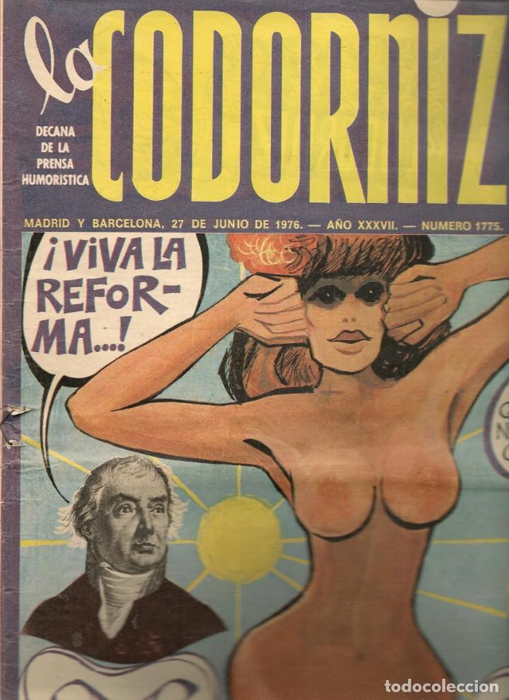 Coleccionismo de Revistas y Peri&oacute;dicos: LA CODORNIZ. N&ordm; 1775. 27 JUNIO 1976. (B/A48)
