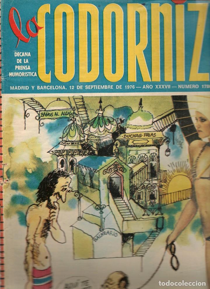 Coleccionismo de Revistas y Peri&oacute;dicos: LA CODORNIZ. N&ordm; 1786. 12 SEPTIEMBRE 1976. (B/A48)