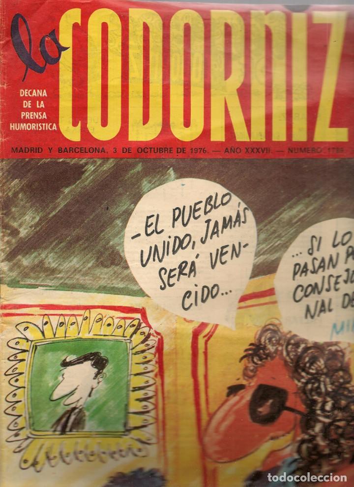 Coleccionismo de Revistas y Peri&oacute;dicos: LA CODORNIZ. N&ordm; 1789. 3 OCTUBRE 1976.  (B/A48)