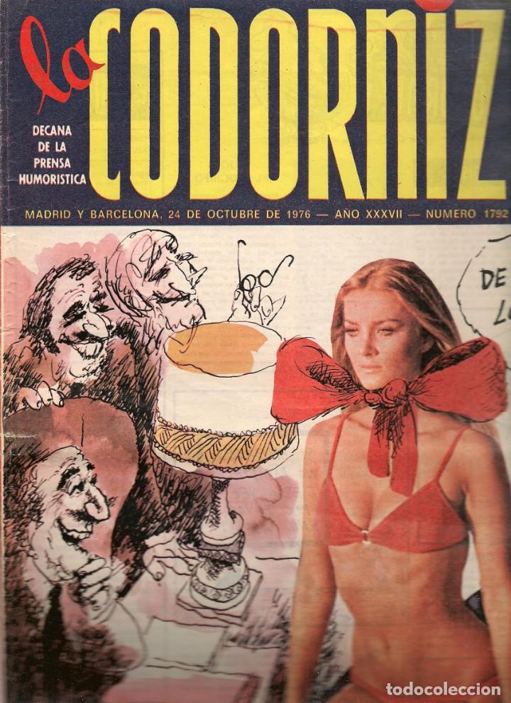 Coleccionismo de Revistas y Peri&oacute;dicos: LA CODORNIZ. N&ordm; 1792. 24 OCTUBRE 1976. (B/A48)