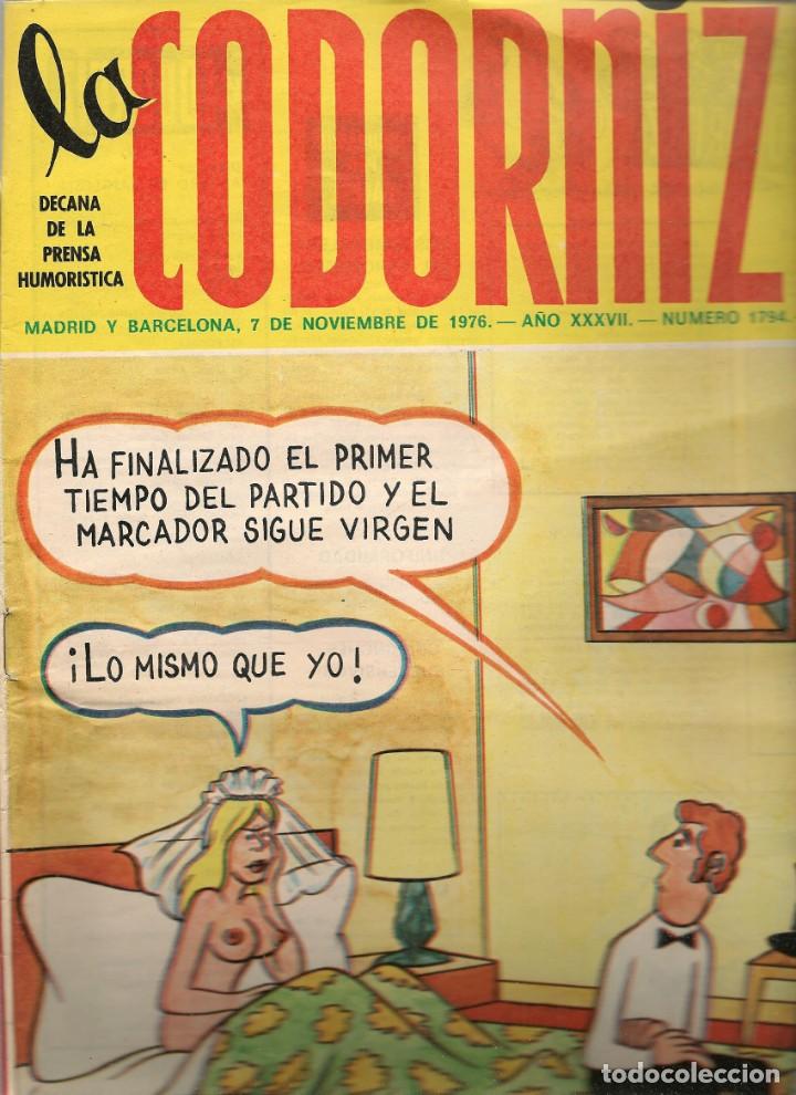 Coleccionismo de Revistas y Peri&oacute;dicos: LA CODORNIZ. N&ordm; 1794. 7 NOVIEMBRE 1976, (B/A48)