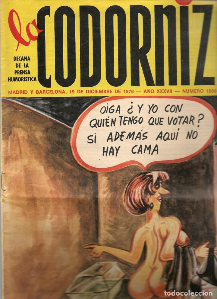 Coleccionismo de Revistas y Peri&oacute;dicos: LA CODORNIZ. N&ordm; 1800. 19 DICIEBRE 1976, (B/A48)