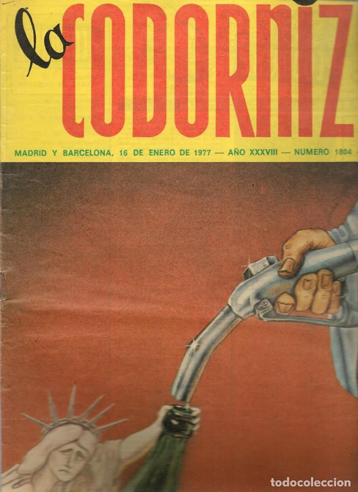 Coleccionismo de Revistas y Peri&oacute;dicos: LA CODORNIZ. N&ordm; 1804. 16 ENERO 1977. (B/A48)