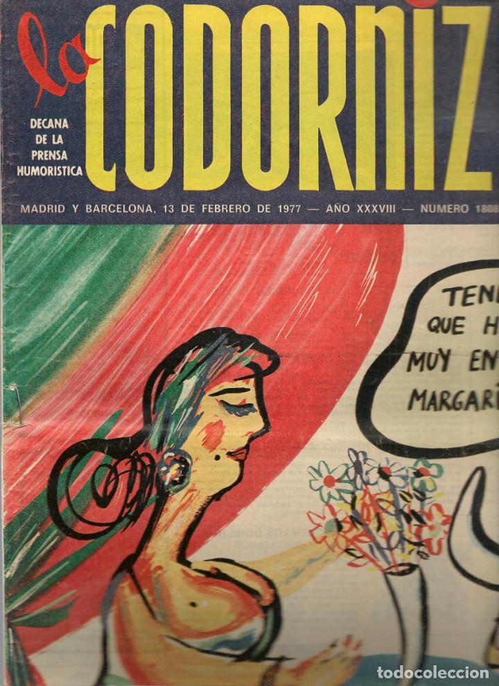 Coleccionismo de Revistas y Peri&oacute;dicos: LA CODORNIZ. N&ordm; 1808. 13 FEBRERO 1977. (B/A48)