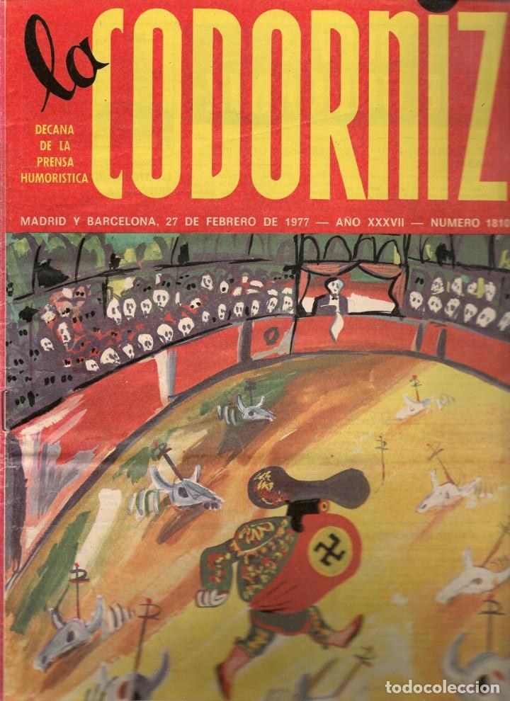 Coleccionismo de Revistas y Peri&oacute;dicos: LA CODORNIZ. N&ordm; 1810. 27 FEBRERO 1977. (B/A48)