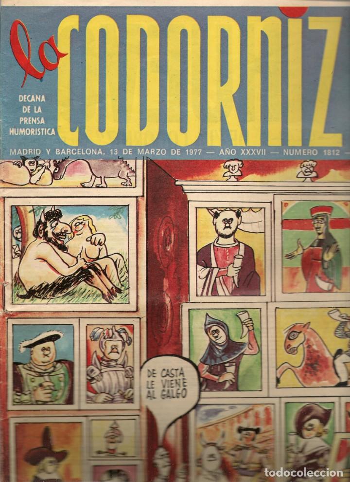 Coleccionismo de Revistas y Peri&oacute;dicos: LA CODORNIZ. N&ordm; 1812. 13 MARZO 1977. (B/A48)