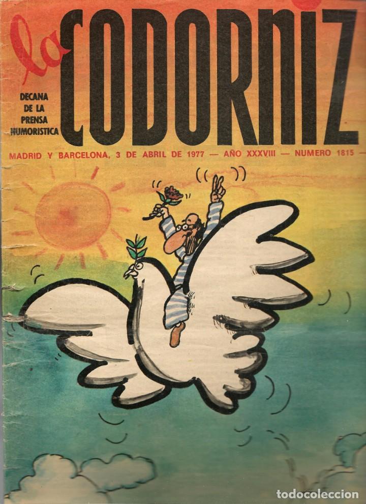 Coleccionismo de Revistas y Peri&oacute;dicos: LA CODORNIZ. N&ordm; 1815. 3 ABRIL 1977. (B/A48)