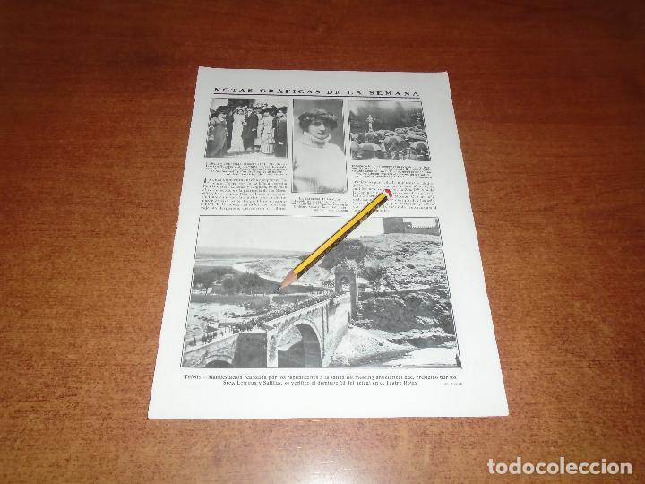 Coleccionismo de Revistas y Peri&oacute;dicos: PRENSA 1910: TOLEDO MEEETING ANTICLERICAL. ACCIDENTE DIRIGIBLE. MILICIANOS. SAN MART&Iacute;N. BARCELONA.
