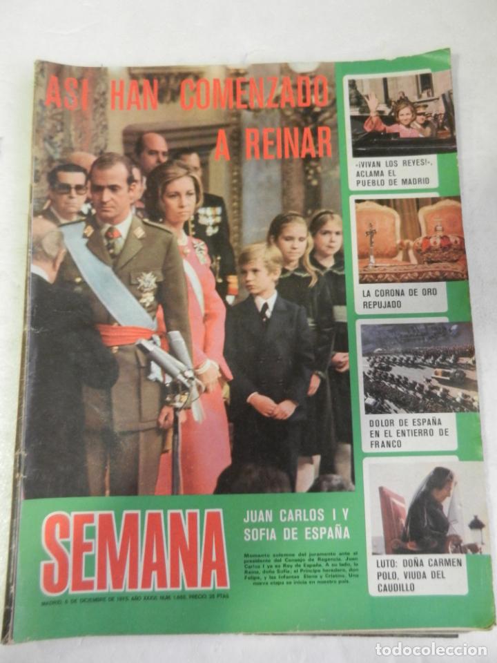 Coleccionismo de Revistas y Peri&oacute;dicos: SEMANA REVISTA N&ordm; 1868 MADRID DICIEMBRE 1975. AS&Iacute; HAN COMENZADO A REINAR...