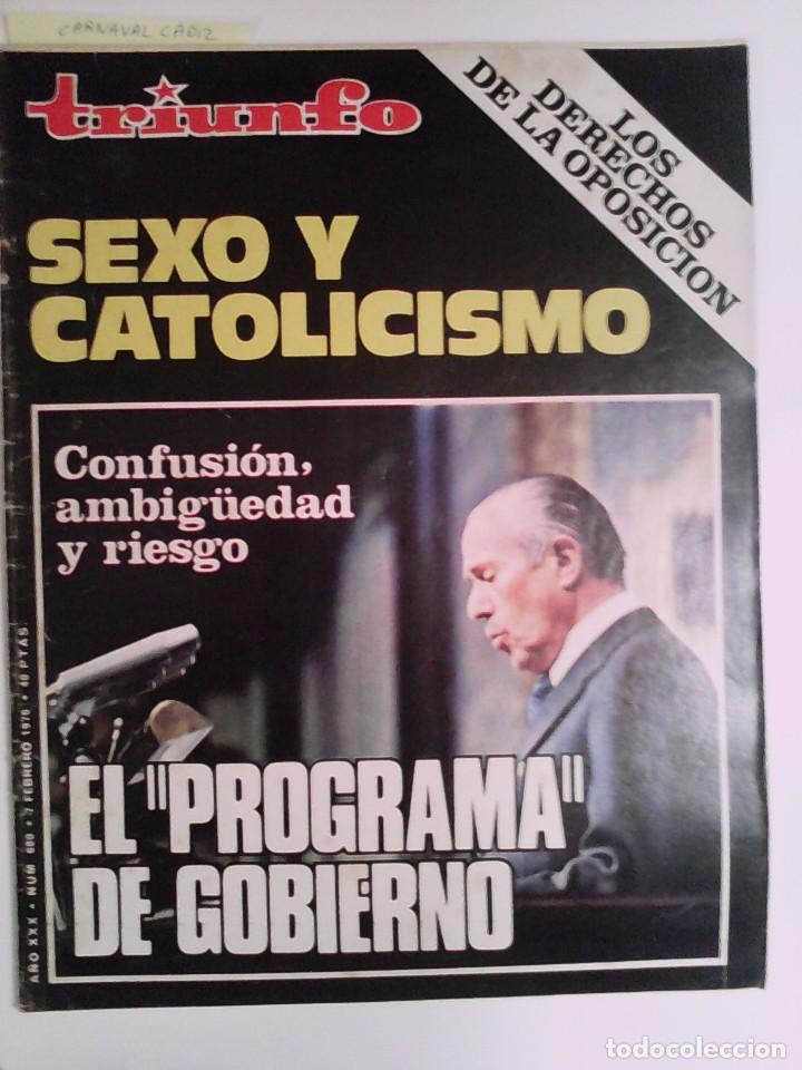 Coleccionismo de Revistas y Peri&oacute;dicos: TRIUNFO 7 FEBRERO 1976.CARNAVAL DE CADIZ.GRANADA Y LA EMIGRACION A ALEMANIA.ULTIMOS DIAS DE LORCA