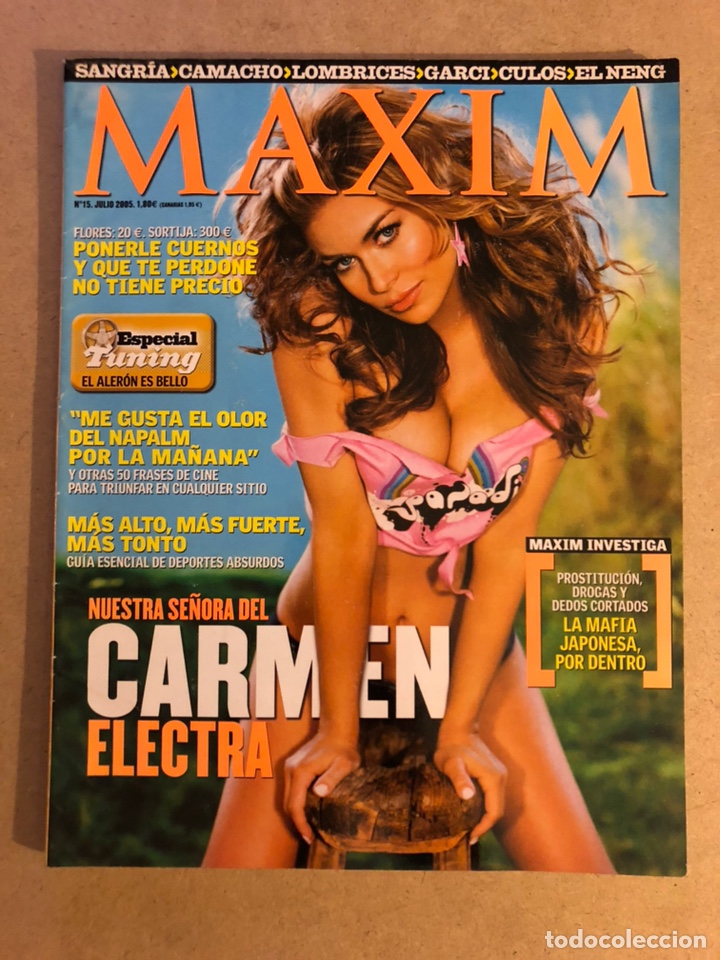 Collectionnisme de Revues et Journaux: MAXIM N&deg;15 (2005) + SUPLEMENTO HOT 101 MAXIM (101 ESPA&Ntilde;OLAS). CARMEN ELECTRA, ETOO,...