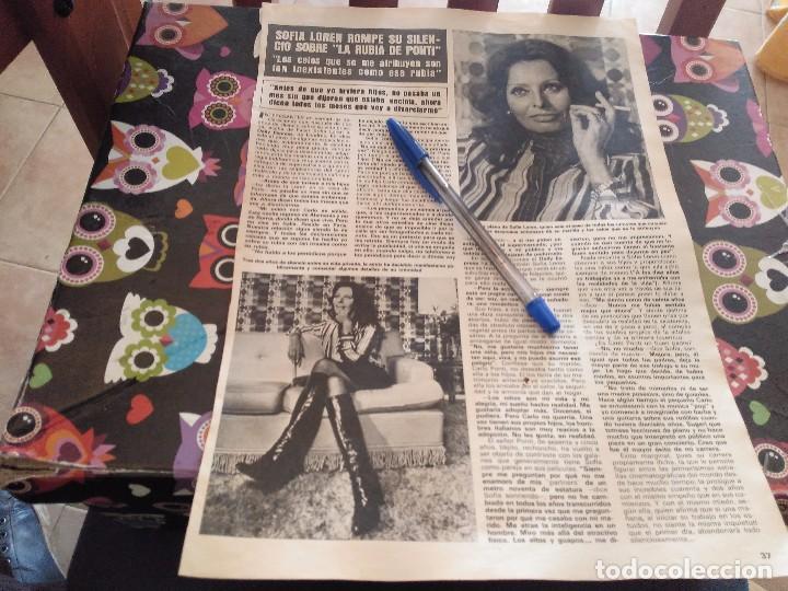 Coleccionismo de Revistas y Peri&oacute;dicos: ANTIGUO RECORTE REVISTA SOFIA LOREN ROMPE SU SILENCIO SOBRE LA RUBIA DEL PONTI