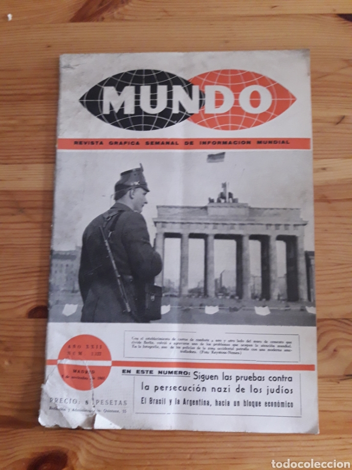 Coleccionismo de Revistas y Peri&oacute;dicos: Revista Mundo Grafica semanal de informacion mundial n&ordm;1122 1961