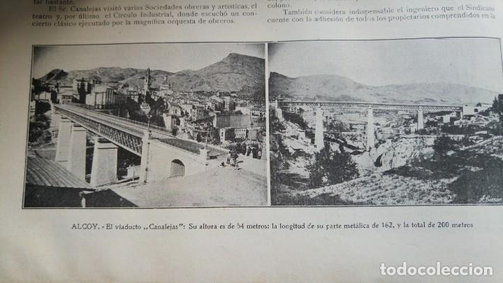 Collezionismo di Riviste e Giornali: INAGURACION NUEVO VIADUCTO EN ALCOY CANALEJAS HOJA A&Ntilde;O 1907