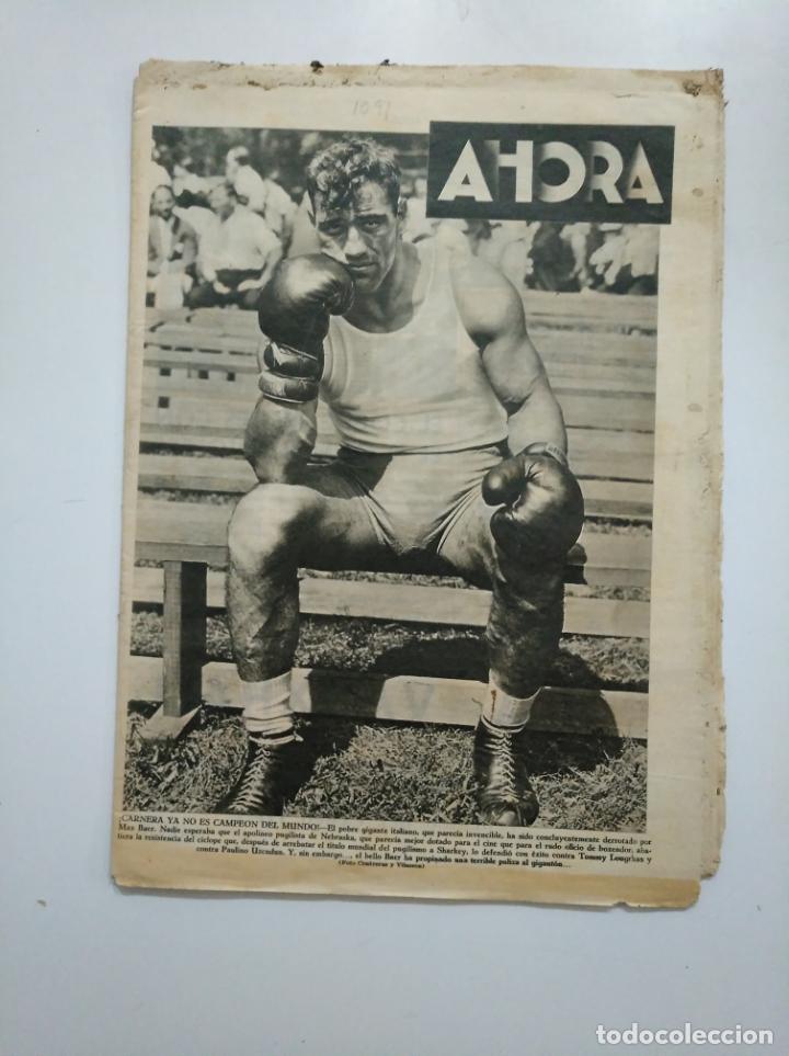 Coleccionismo de Revistas y Peri&oacute;dicos: DIARIO AHORA N&ordm; 1091. 16 de junio de 1934. BOXEO. CARNERA YA NO ES CAMPEON DEL MUNDO MAX BAER CAR135
