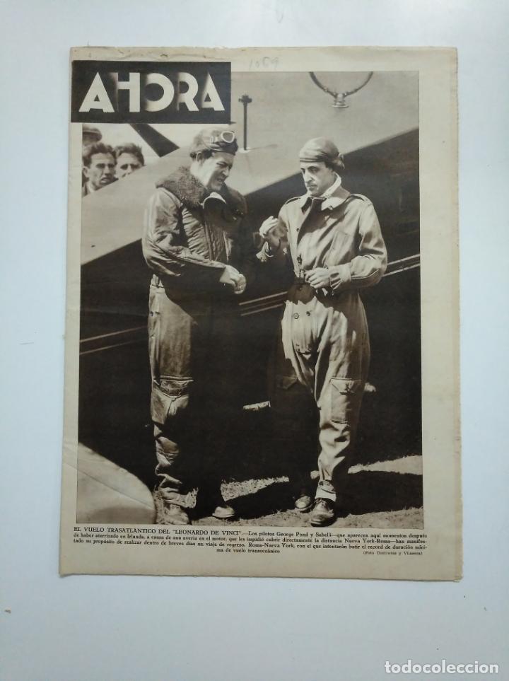 Colecionismo de Revistas e Jornais: DIARIO AHORA N&ordm; 1069. 22 DE MAYO DE 1934. EL VUELO TRASATLANTICO DEL LEONARDO DE VINCI. CAR135