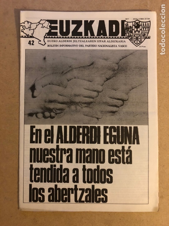 Sammeln von Zeitschriften und Zeitungen: EUZKADI N&deg;43 (22/9/1977). BOLET&Iacute;N INFORMATIVO DEL PARTIDO NACIONALISTA VASCO (PNV). ALDERDI EGUNA 77