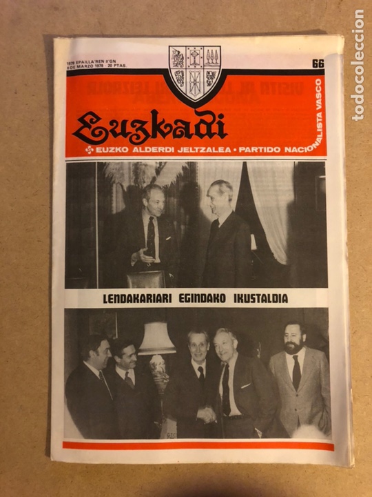 Sammeln von Zeitschriften und Zeitungen: EUZKADI N&deg;66 (8/3/1978). BOLET&Iacute;N INFORMATIVO DEL PARTIDO NACIONALISTA VASCO (PNV).