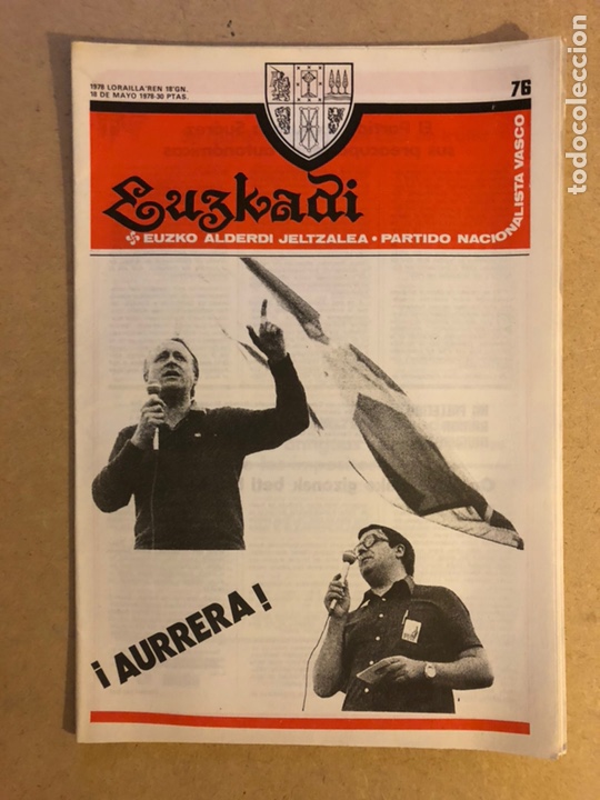 Sammeln von Zeitschriften und Zeitungen: EUZKADI N&deg;76 (18/5/1978). BOLET&Iacute;N INFORMATIVO DEL PARTIDO NACIONALISTA VASCO (PNV). POL&Iacute;TICA VASCA T