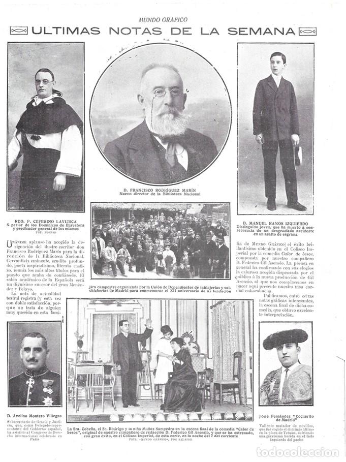 Coleccionismo de Revistas y Peri&oacute;dicos: 1912 HOJA REVISTA MANUEL RAMOS IZQUIERDO JOVEN MUERTO EN ASALTO DE ESGRIMA - COCHERITO DE MADRID