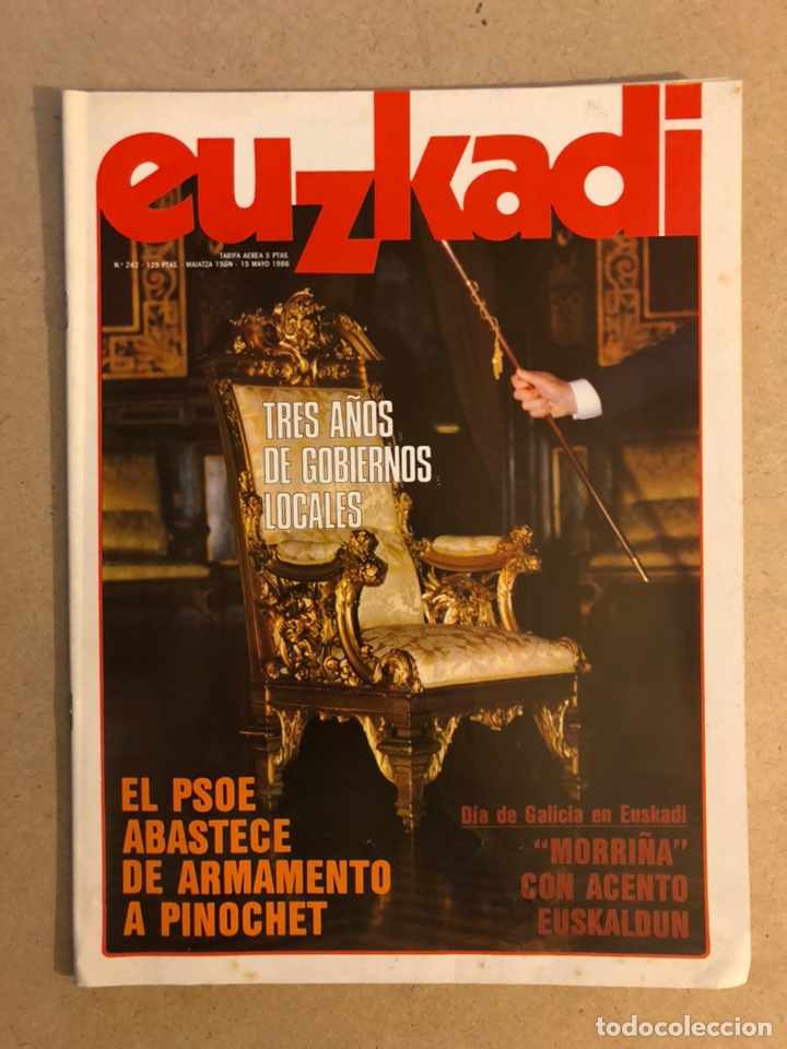 Sammeln von Zeitschriften und Zeitungen: EUZKADI N&deg;242 (1986). PSOE ABASTECE ARMAMENTO PINOCHET, D&Iacute;A GALICIA EN EUSKADI, NAFAR EXPEDIZIOA K2,