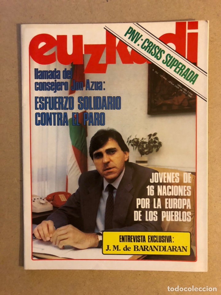 Coleccionismo de revistas y peri&oacute;dicos: EUZKADI N&deg;252 (1986). ENTREVISTA JAVIER CLEMENTE (Vs SARABIA), J.M. DE BARANDIARAN, PNV CRISIS SUPER