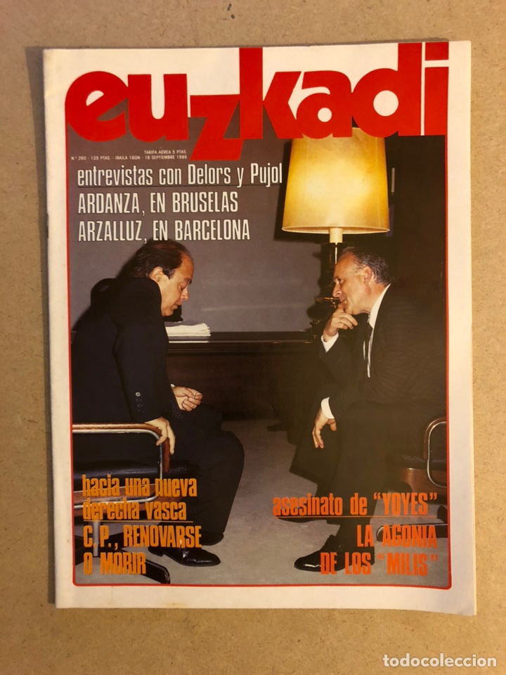 Coleccionismo de revistas y peri&oacute;dicos: EUZKADI N&deg;260 (1986). ASESINATO DE YOYES, ARDANZA-DELORS Y ARZALLUS-PUJOL, FOLK GETXO,...