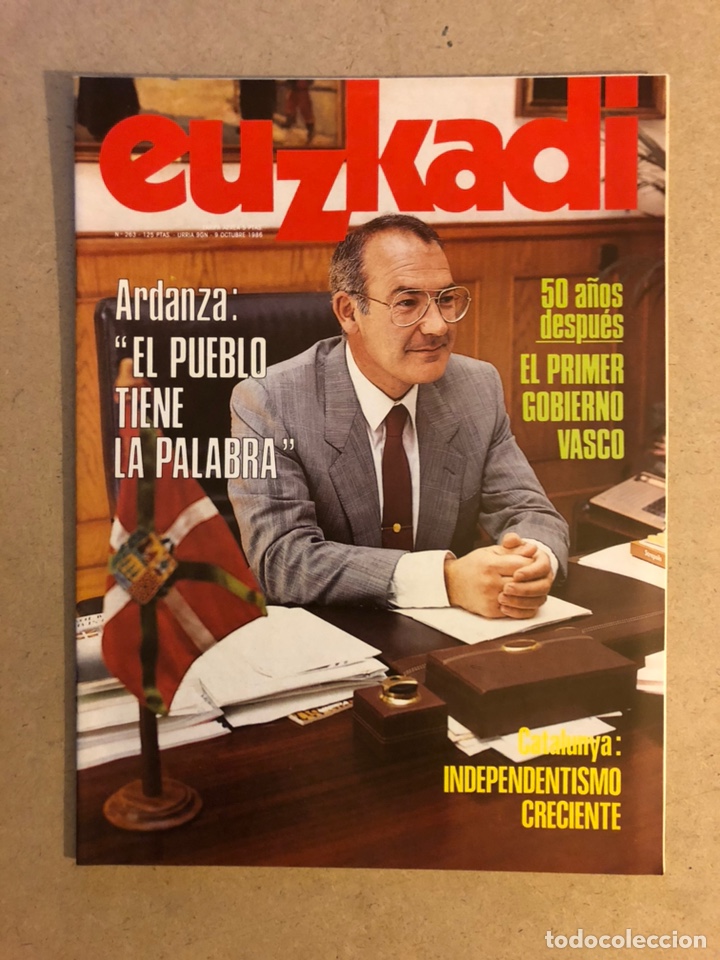 Collection Magazines and Newspapers: EUZKADI N&deg;263 (1986). J.A. ARDANZA, 50 A&Ntilde;OS DESPU&Eacute;S PRIMER GOBIERNO VASCO, CATALUNYA INDEPENDENTISMO