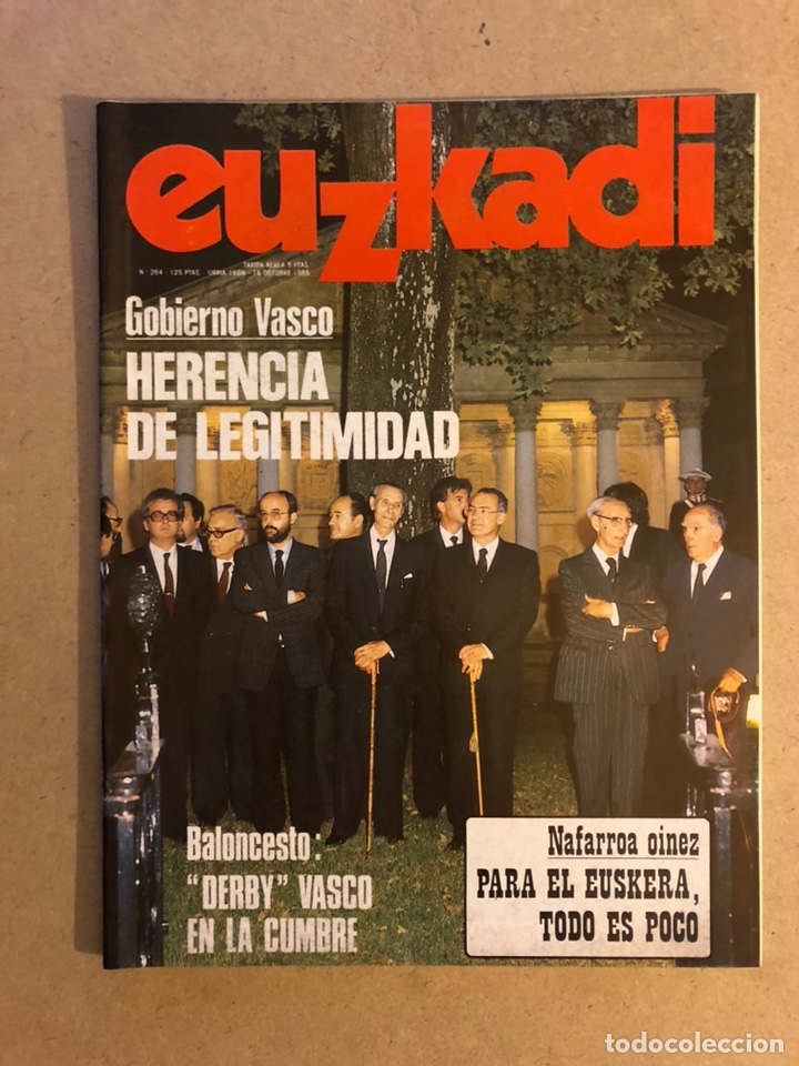 Collection Magazines and Newspapers: EUZKADI N&deg;264 (1986). BALONCESTO DERBY CAJA ALAVA Vs CAJA BILBAO, NAFARROA OINEZ, HOMENAJE GOBIERNO