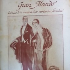 Coleccionismo de Revistas y Periódicos: REVISTA GRAN MUNDO, CRÓNICA DE LA SEMANA. ECOS VARIOS DE SOCIEDAD. AÑO 1927. BLANCO Y NEGRO.