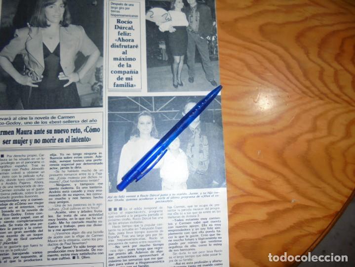 Coleccionismo de Revistas y Peri&oacute;dicos: RECORTE : ROCIO DURCAL, DE REGRESO DE SU GIRA POR HISPANOAMERICA. SEMANA, JULIO 1990 ()