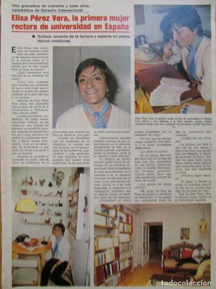 Coleccionismo de Revistas y Peri&oacute;dicos: RECORTE REVISTA SEMANA N&ordm; 2234 1982 ELISA PEREZ VERA, LA PRIMERA MUJER RECTORA DE UNIVERSIDAD